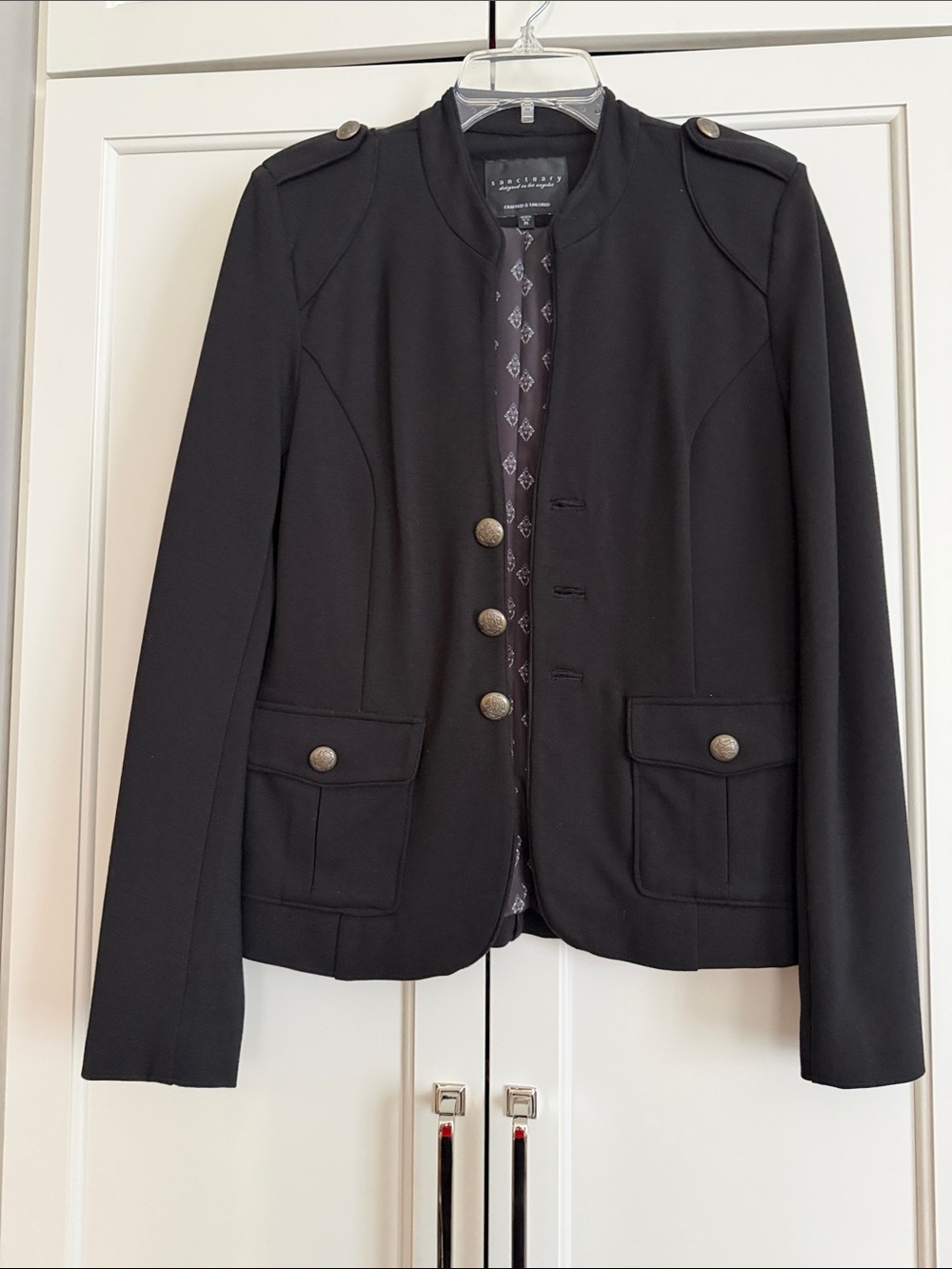 Sanctuary Black Military-Inspired Blazer